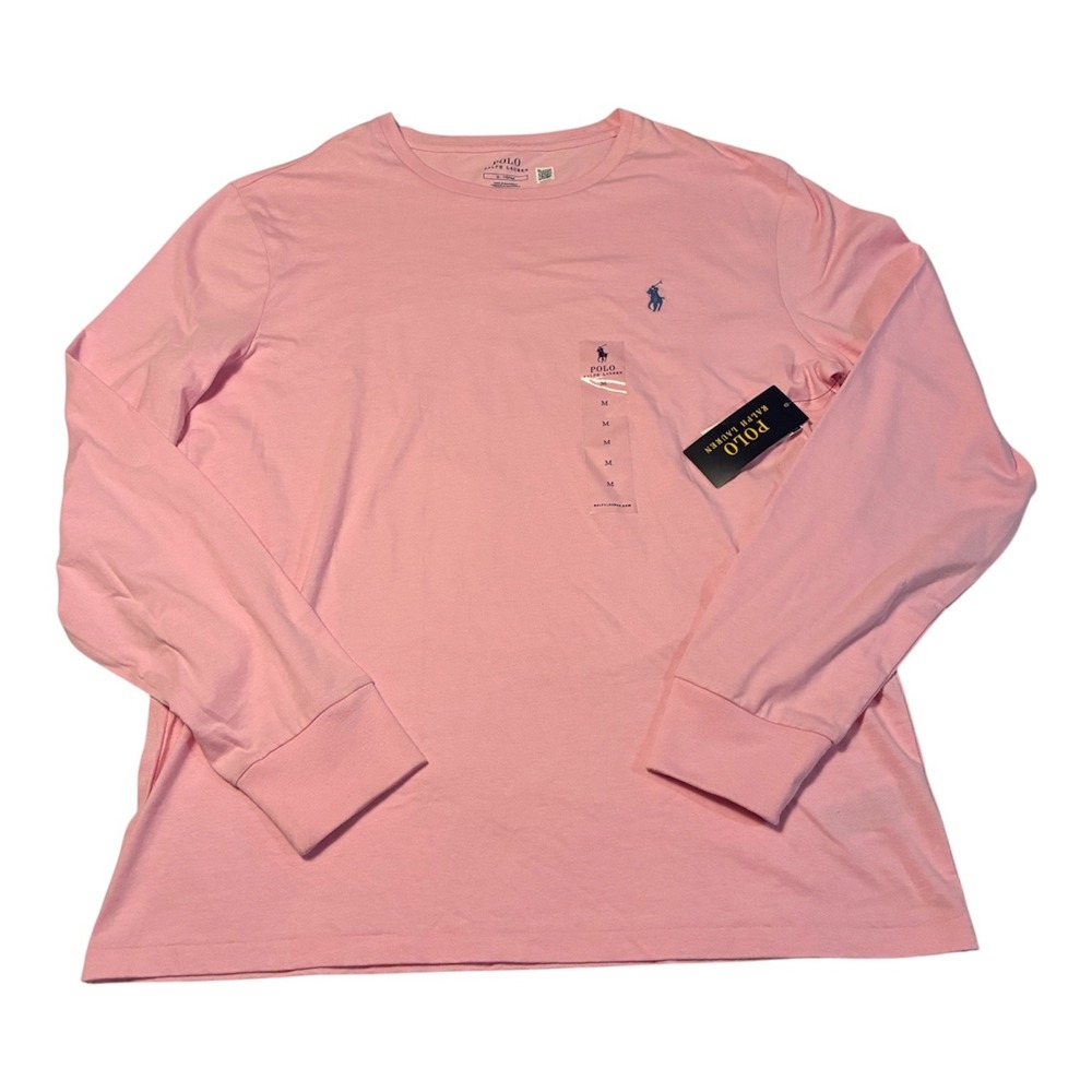 Polo Ralph Lauren Mens Standard Fit Jersey Crewneck Pink T-shirt Size Medium
